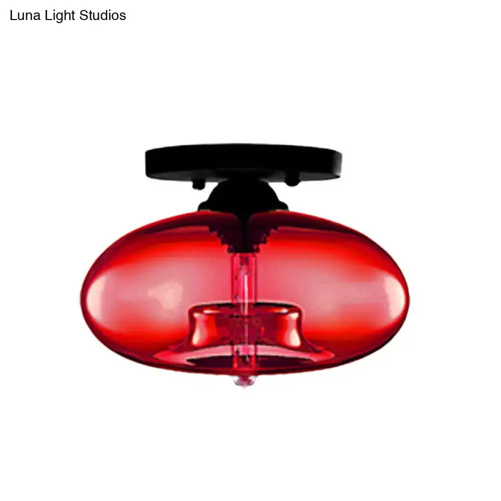 Glass Oval Flush Mount