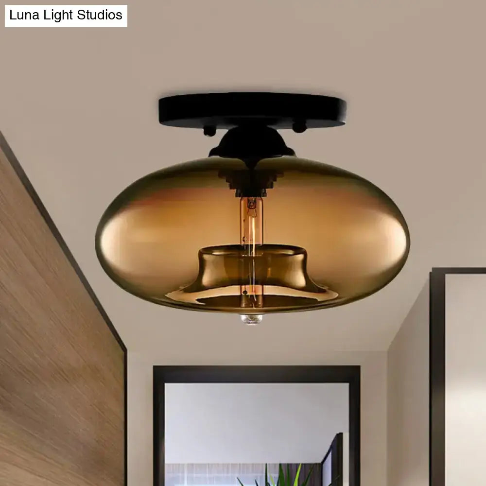 Glass Oval Flush Mount