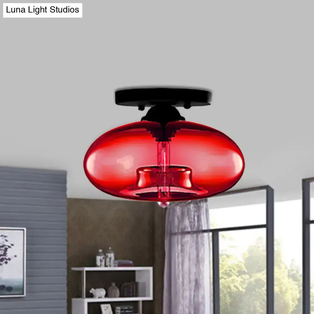 Glass Oval Flush Mount