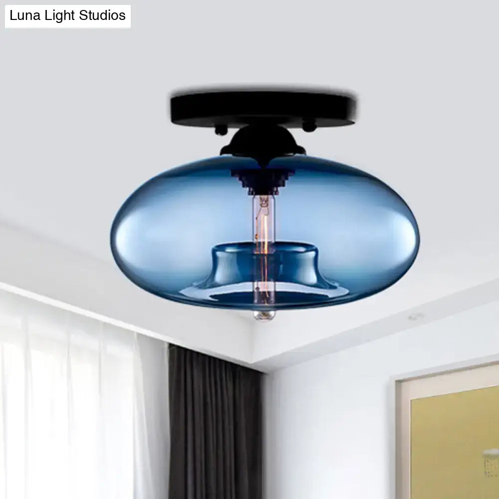 Glass Oval Flush Mount