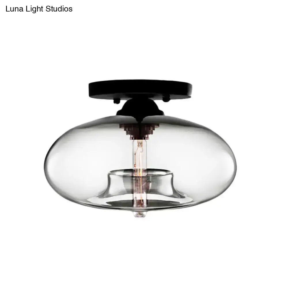 Glass Oval Flush Mount