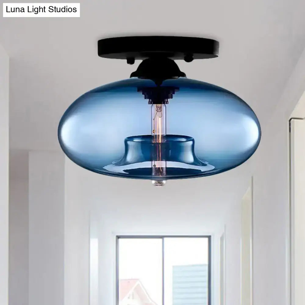 Glass Oval Flush Mount