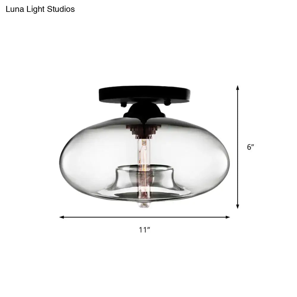 Glass Oval Flush Mount
