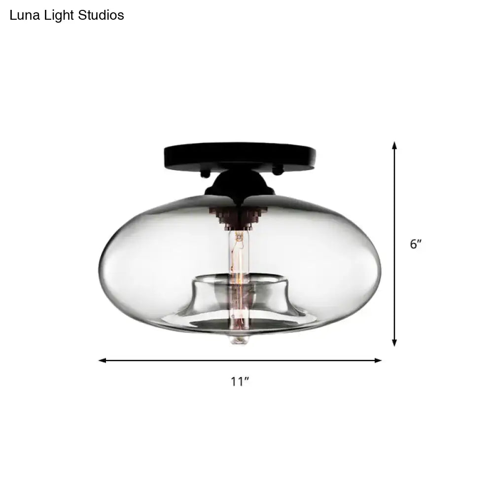 Glass Oval Flush Mount