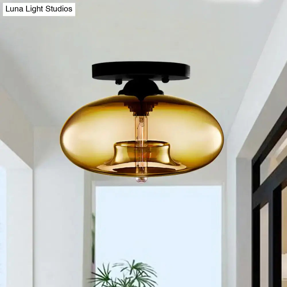 Glass Oval Flush Mount