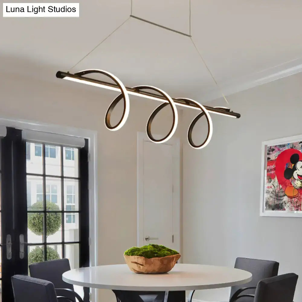 Black Spiral LED 47-Inch Pendant Light