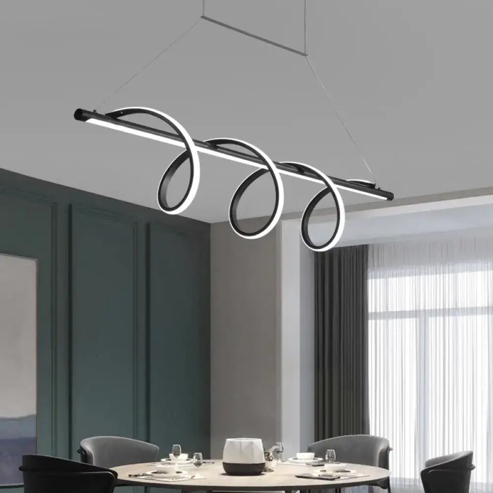 Black Spiral LED 47-Inch Pendant Light