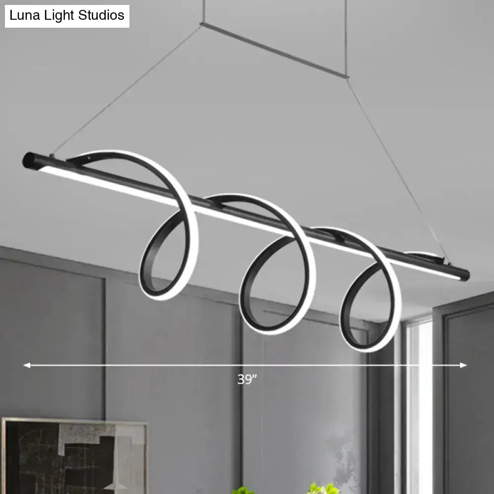 Black Spiral LED 47-Inch Pendant Light