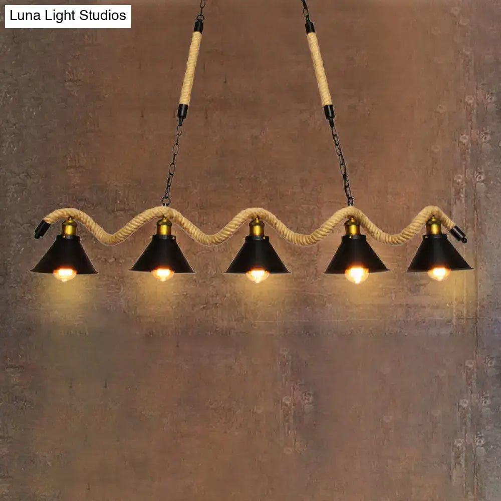Black Spiral Pendant Light
