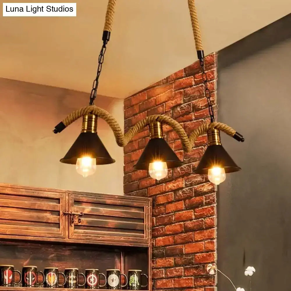 Black Spiral Pendant Light