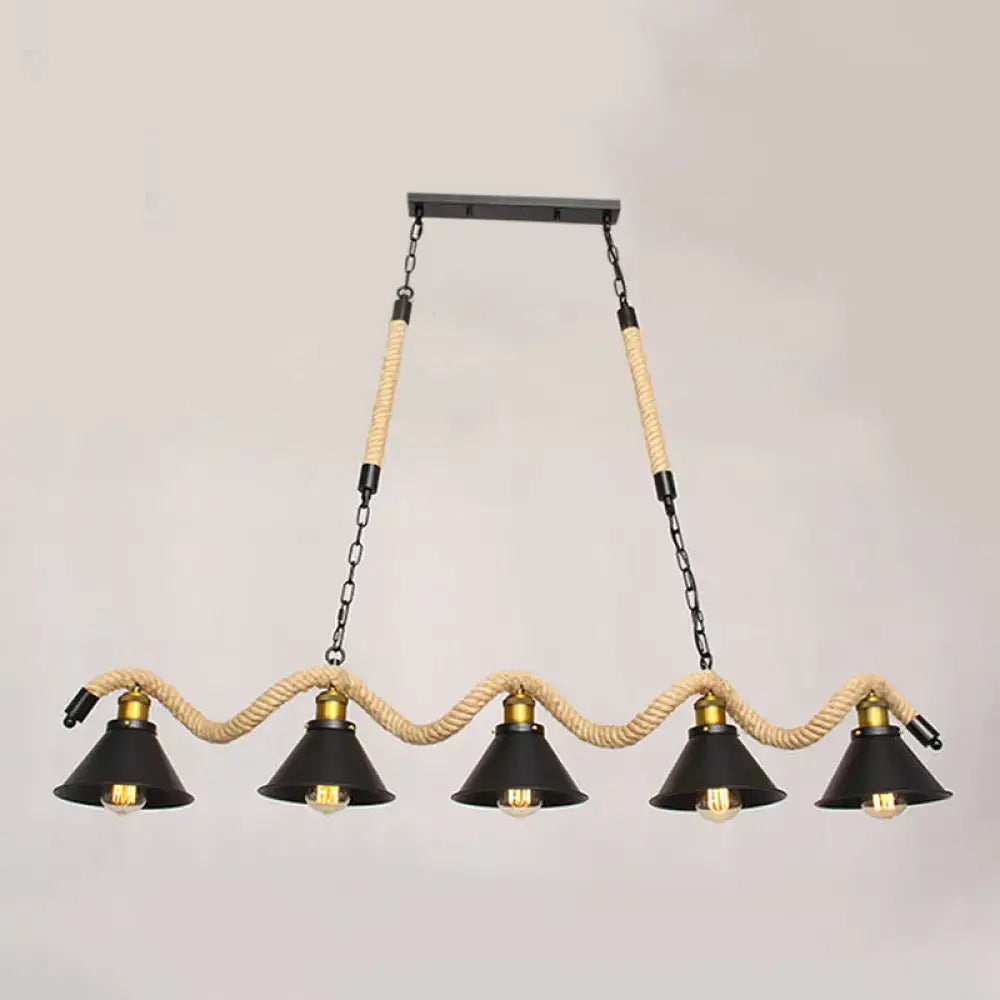 Black Spiral Pendant Light
