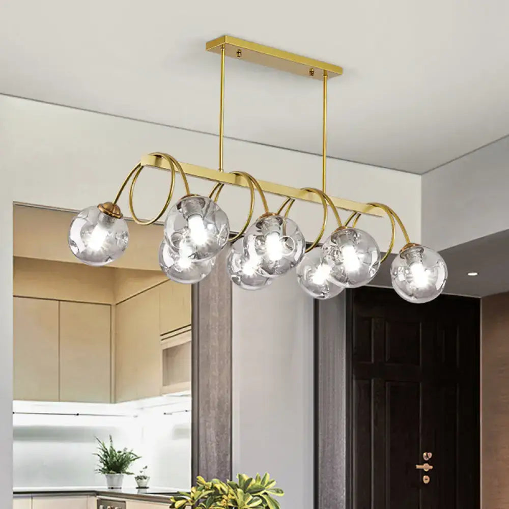 Gold Spiral Island Chandelier