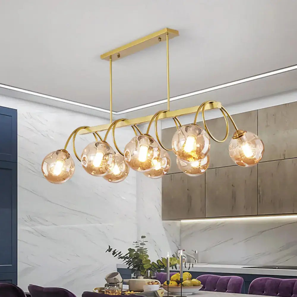 Gold Spiral Island Chandelier