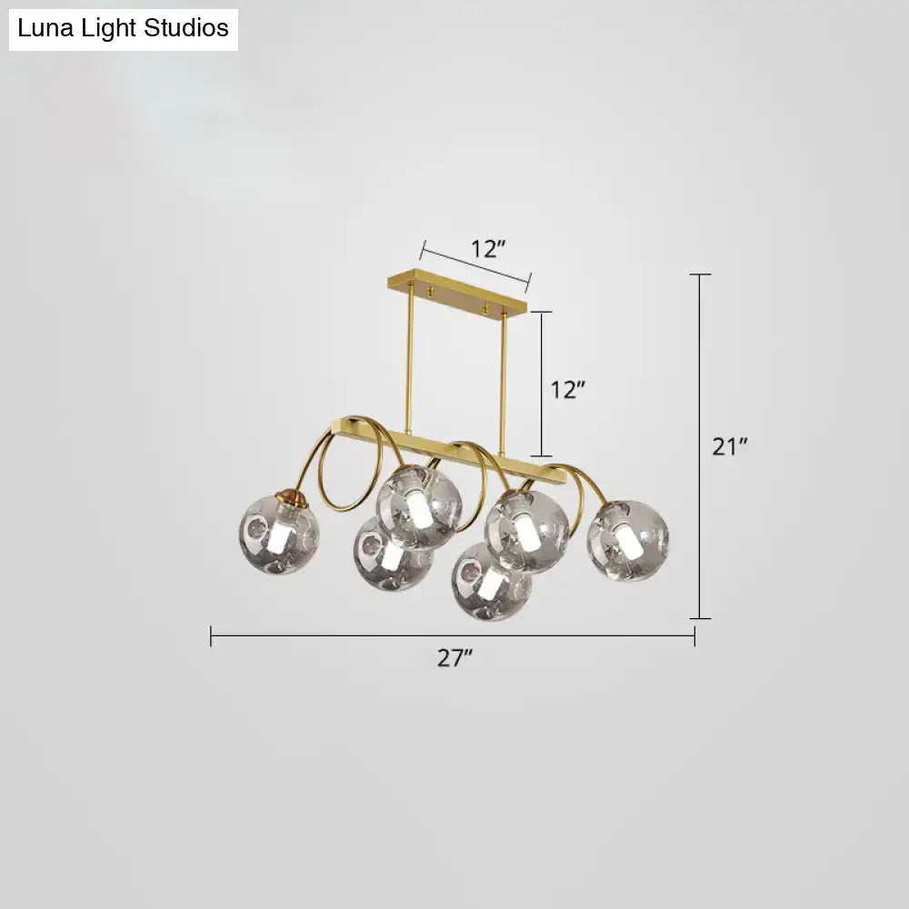 Gold Spiral Island Chandelier