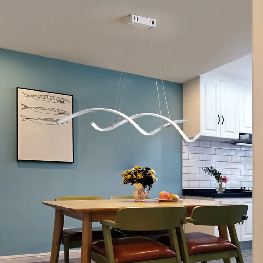 Black Wave Aluminum LED Pendant Light