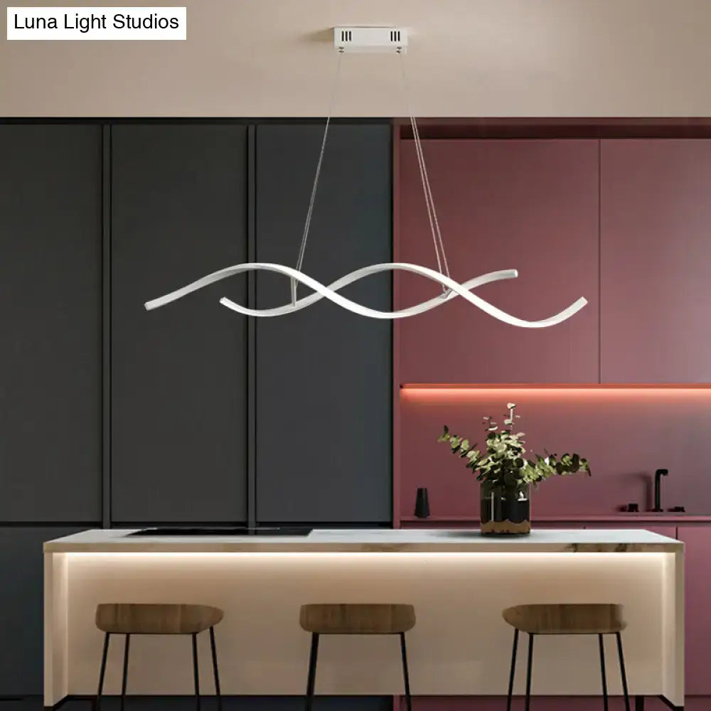 Black Wave Aluminum LED Pendant Light