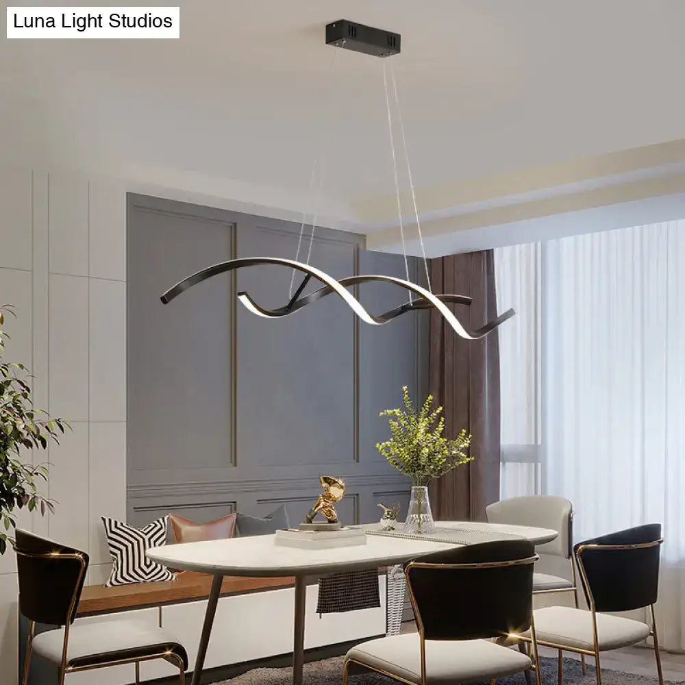 Black Wave Aluminum LED Pendant Light