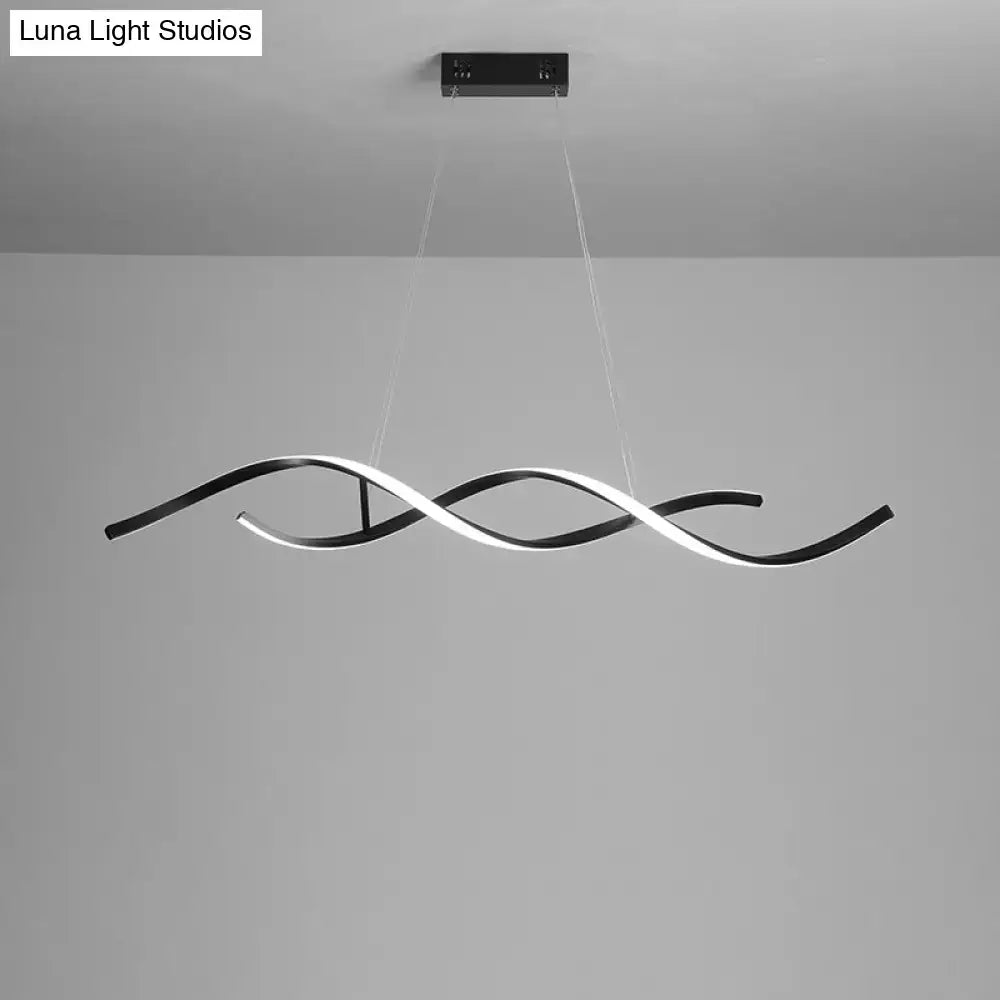 Black Wave Aluminum LED Pendant Light