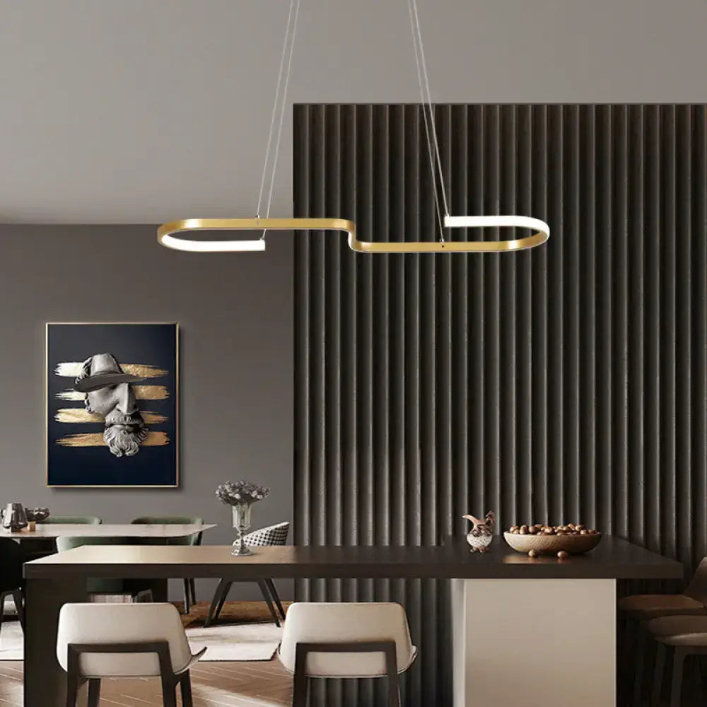 Gold Ring Pendant Light Stepless Dimming