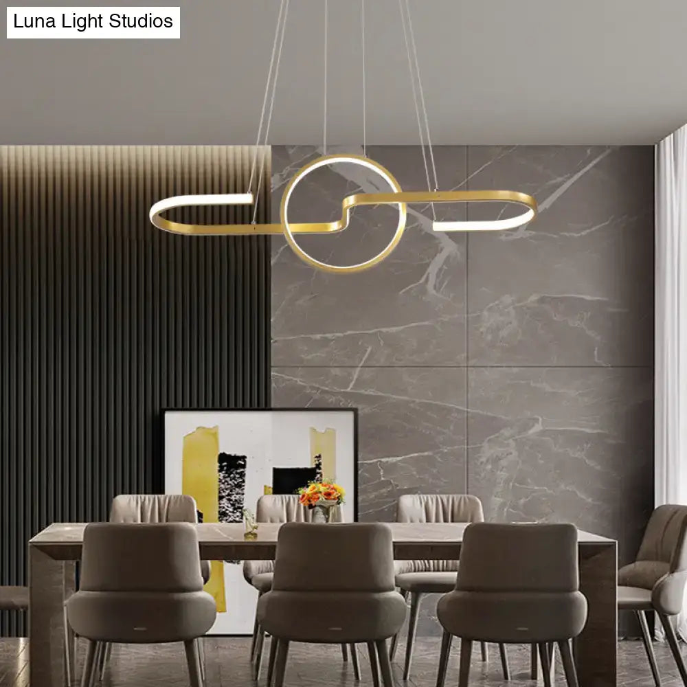 Gold Ring Pendant Light Stepless Dimming