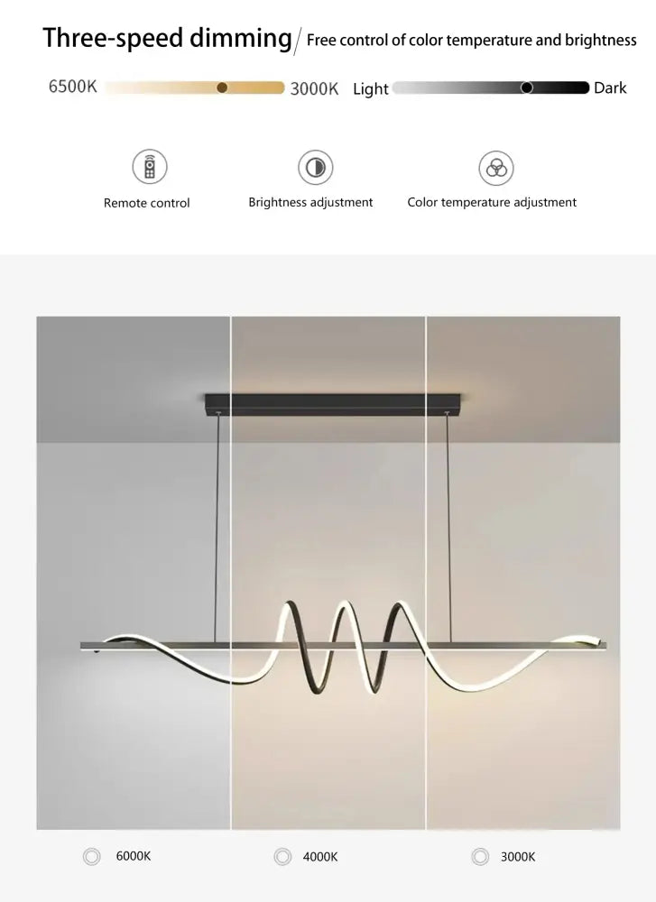 Metallic Wavy Pendant Light