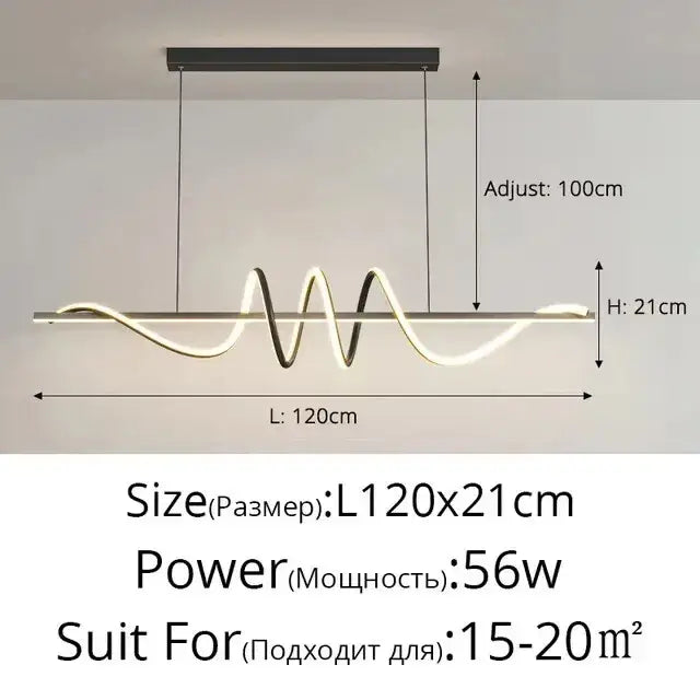 Metallic Wavy Pendant Light
