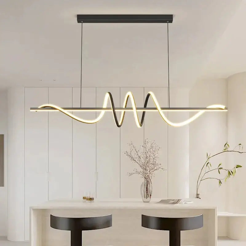 Metallic Wavy Pendant Light