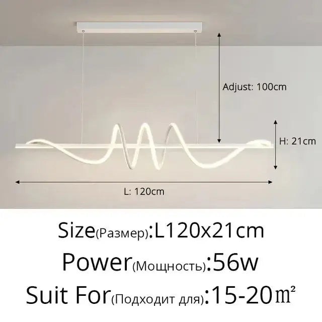 Metallic Wavy Pendant Light