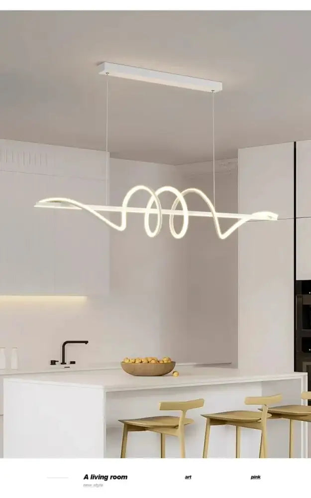 Metallic Wavy Pendant Light