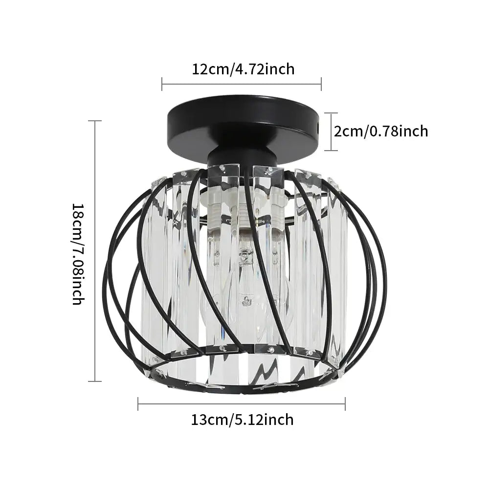 Bronze Crystal Cage Light