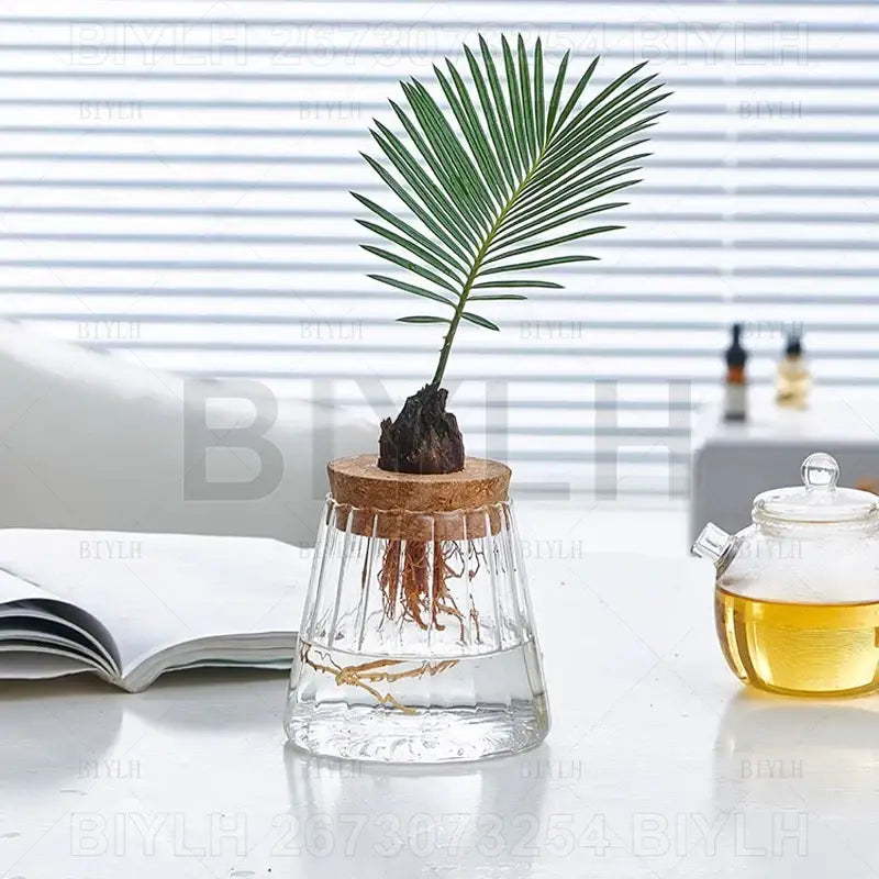 Glass Bamboo Base Vase