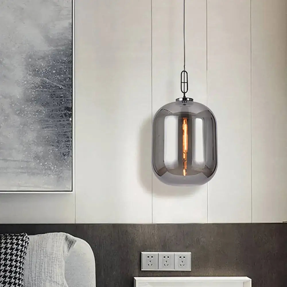 Gray Cognac Glass Pendant Lamp