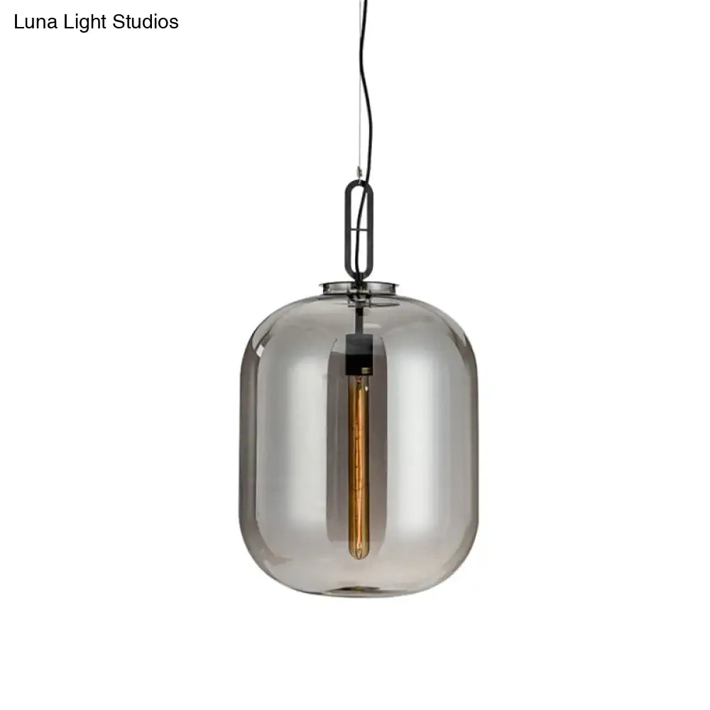 Gray Cognac Glass Pendant Lamp