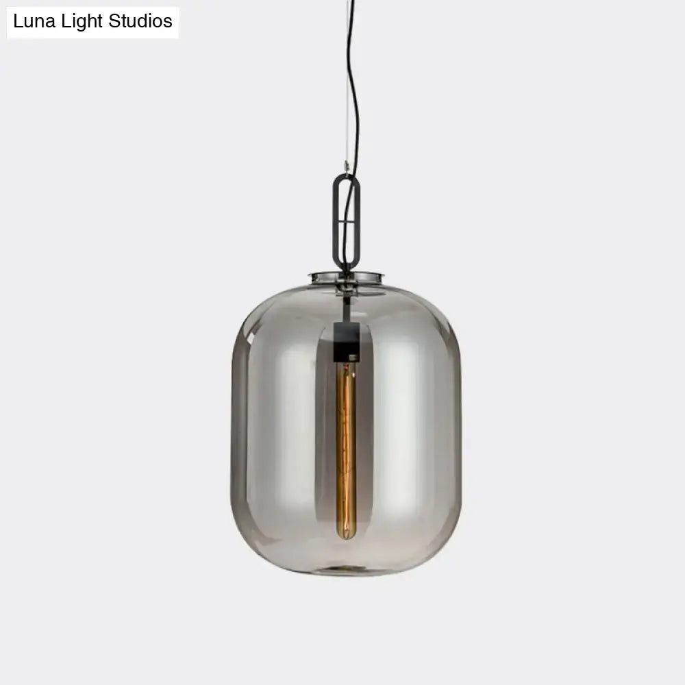 Gray Cognac Glass Pendant Lamp