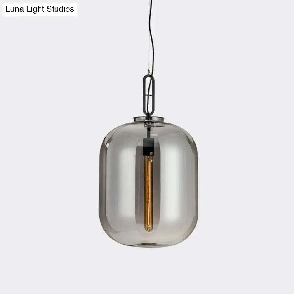 Gray Cognac Glass Pendant Lamp