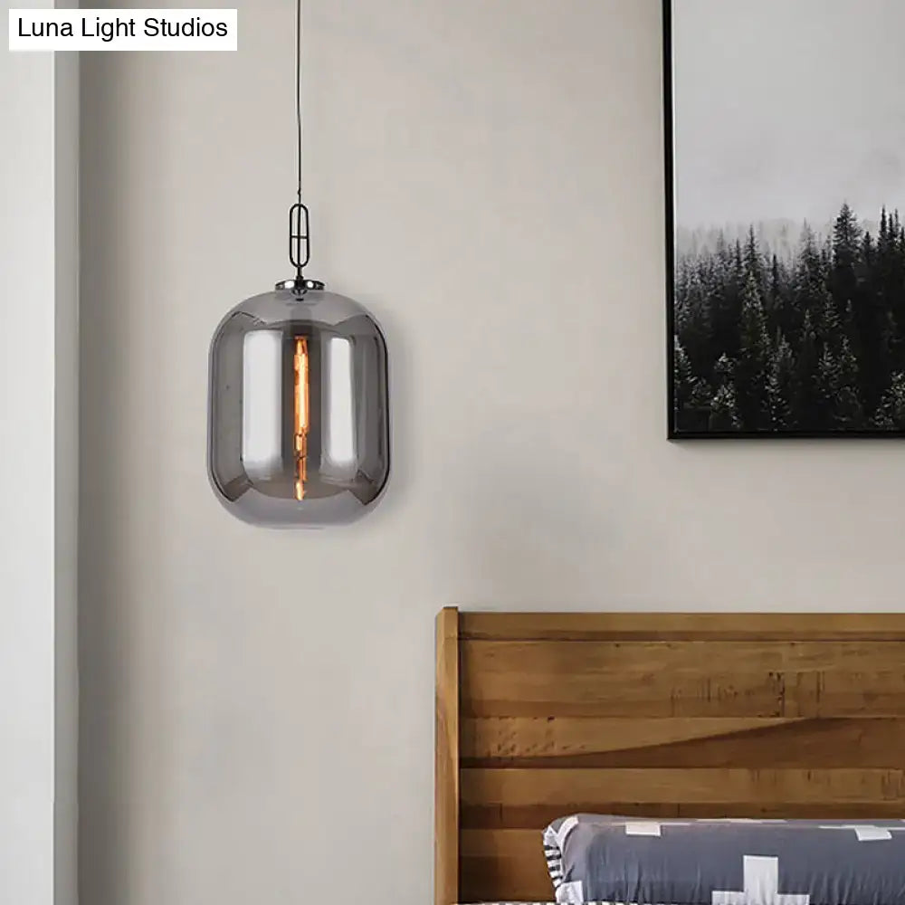 Gray Cognac Glass Pendant Lamp