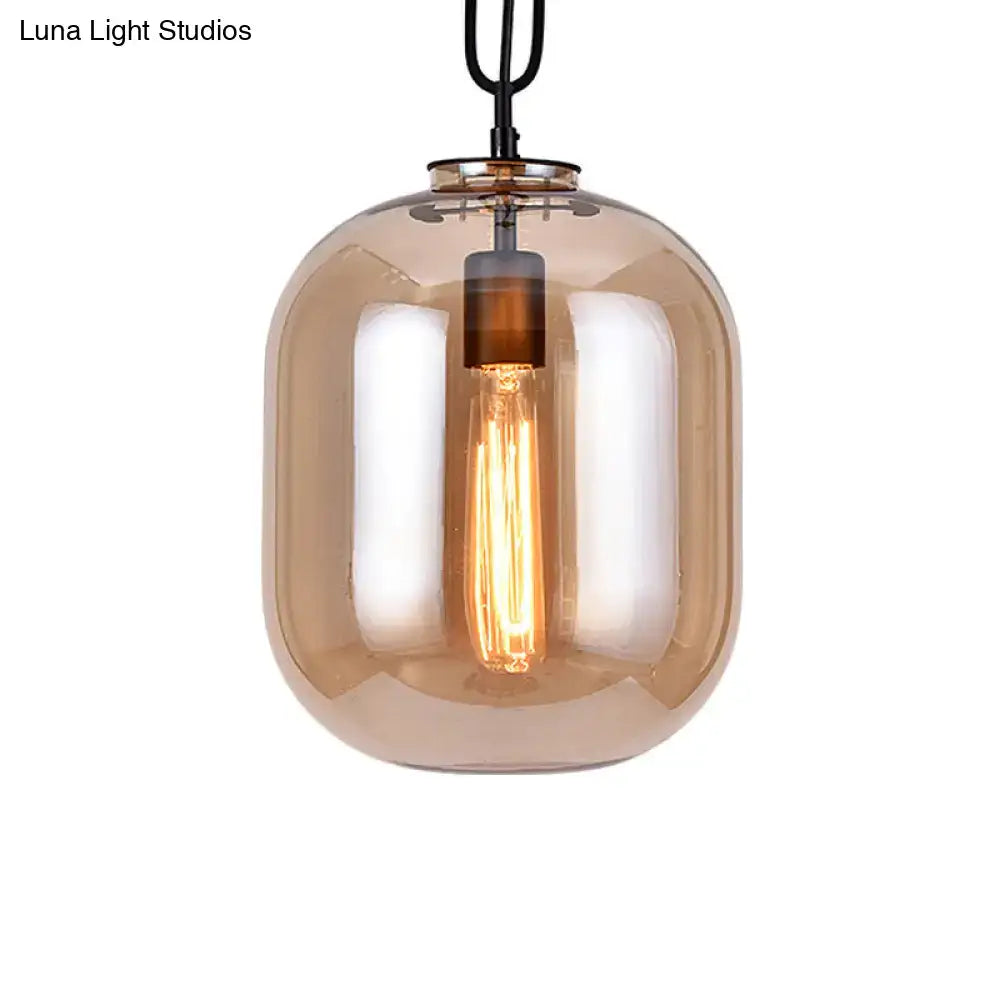 Gray Cognac Glass Pendant Lamp