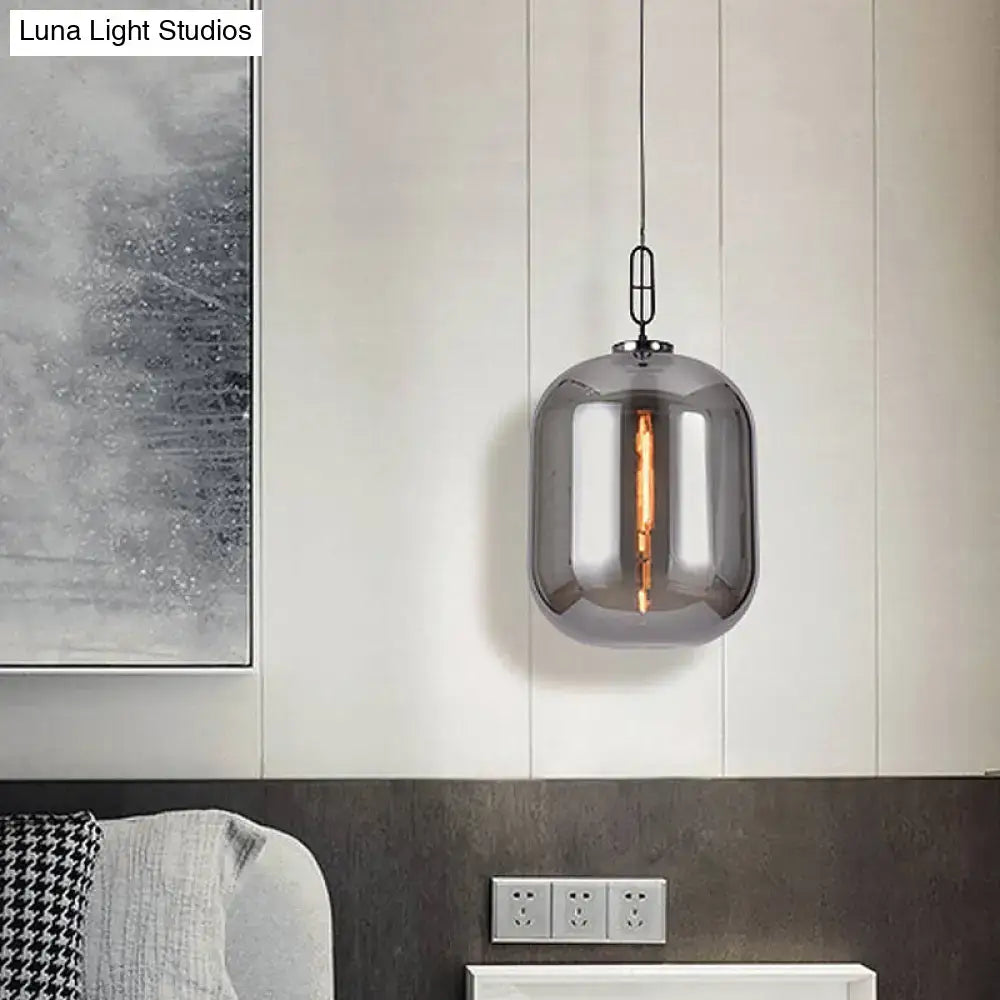 Gray Cognac Glass Pendant Lamp