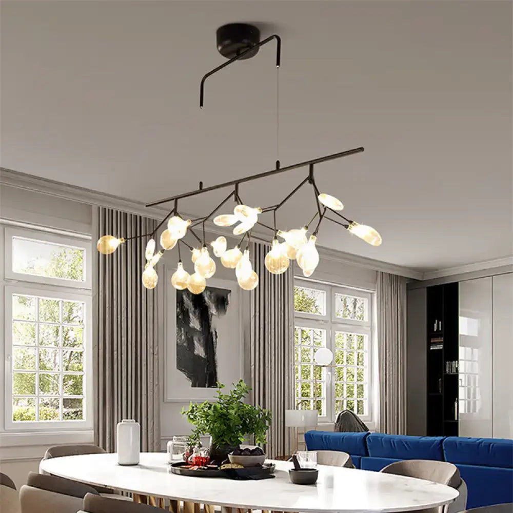 Gray Glass Firefly Chandelier