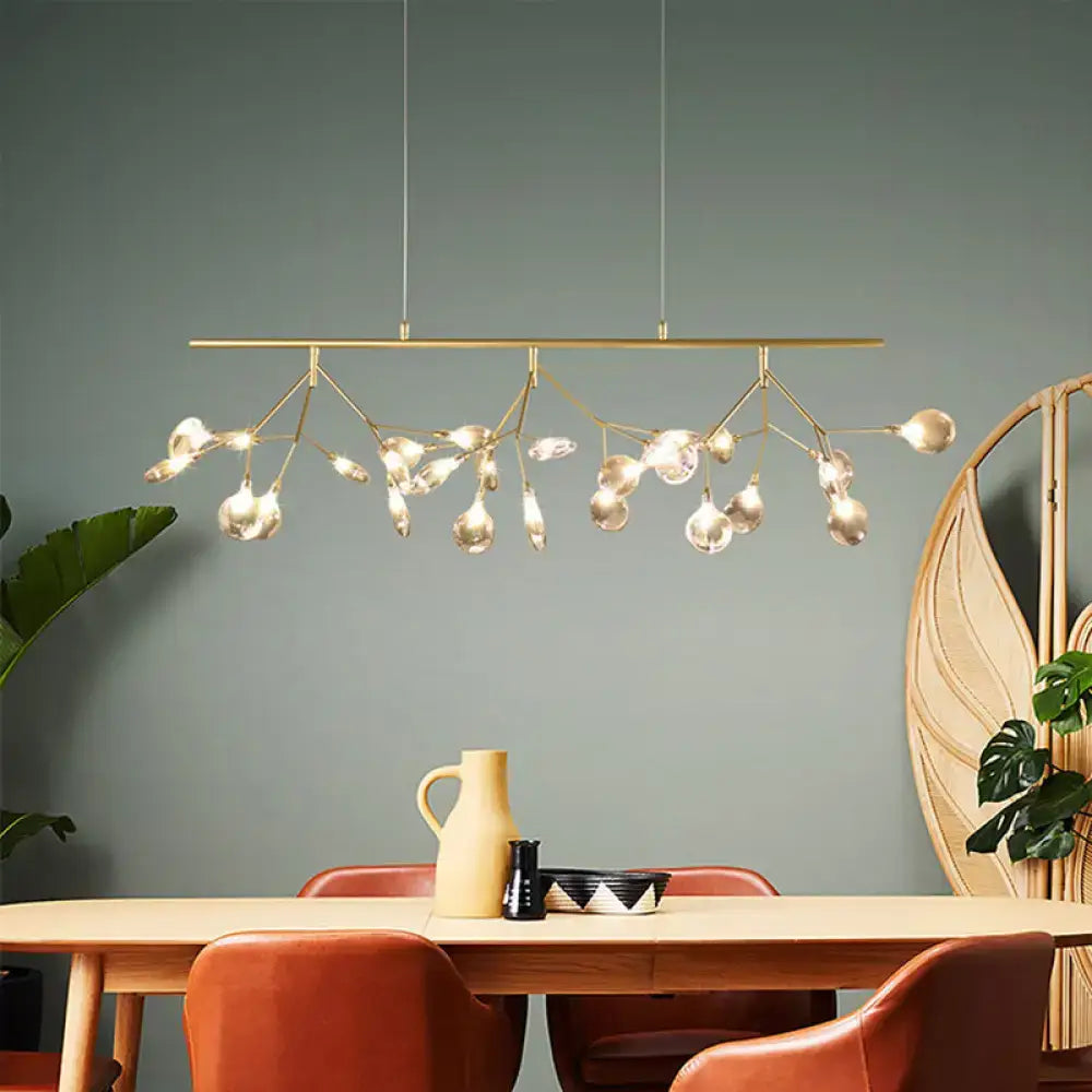 Gray Glass Firefly Chandelier