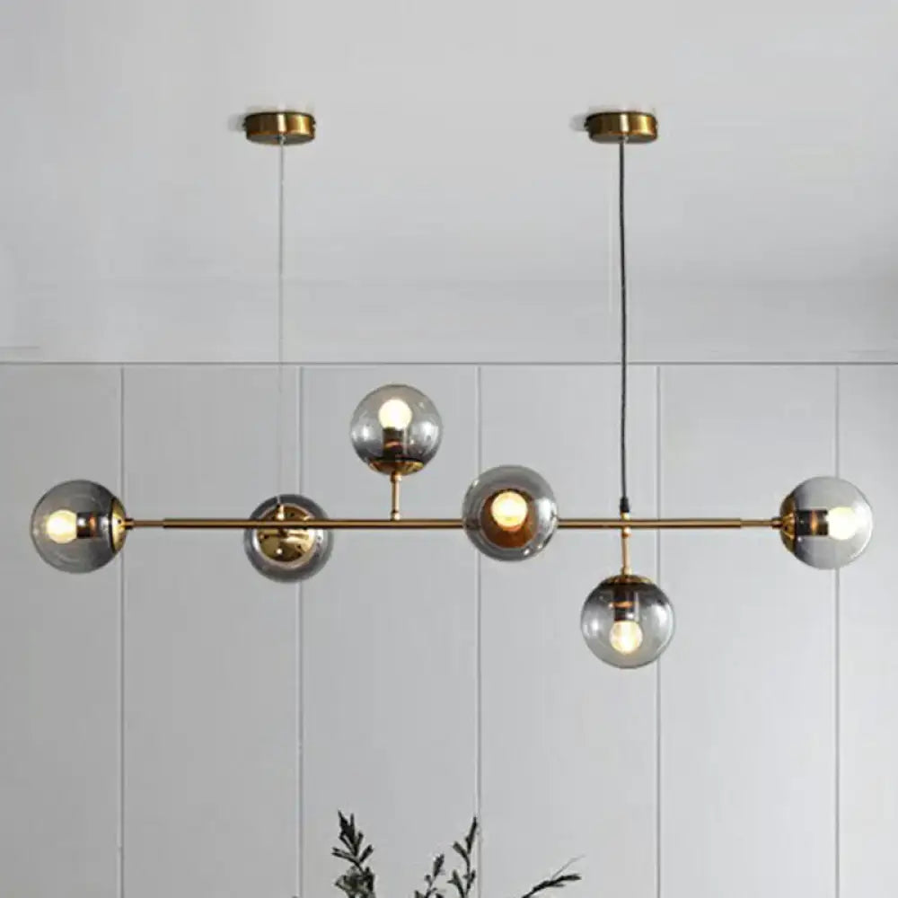 Brass Smoke Glass Pendant