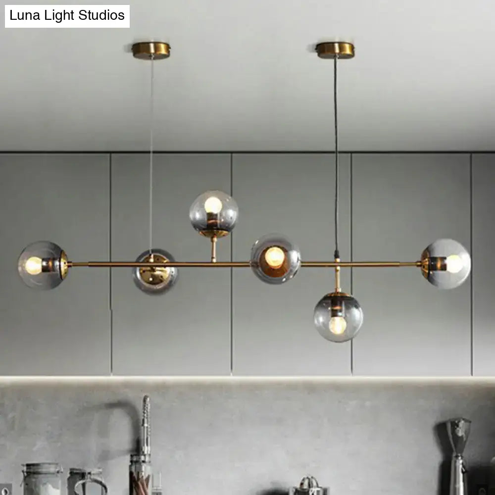 Brass Smoke Glass Pendant