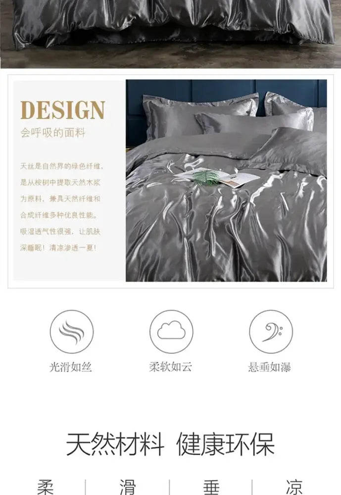 Purple Egyptian Cotton Satin-Sheen Bed Sheet Set