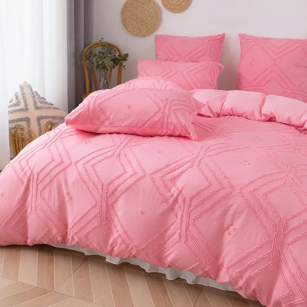 Beige Quilted Duvet Set