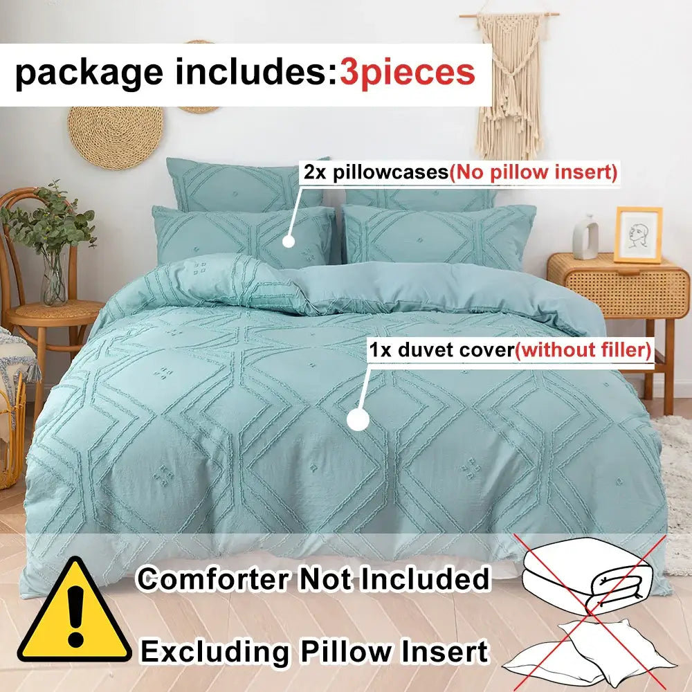 Beige Quilted Duvet Set