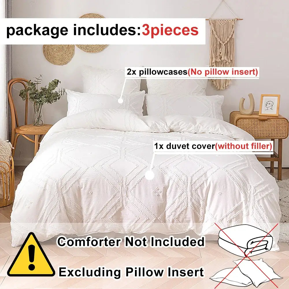 Beige Quilted Duvet Set