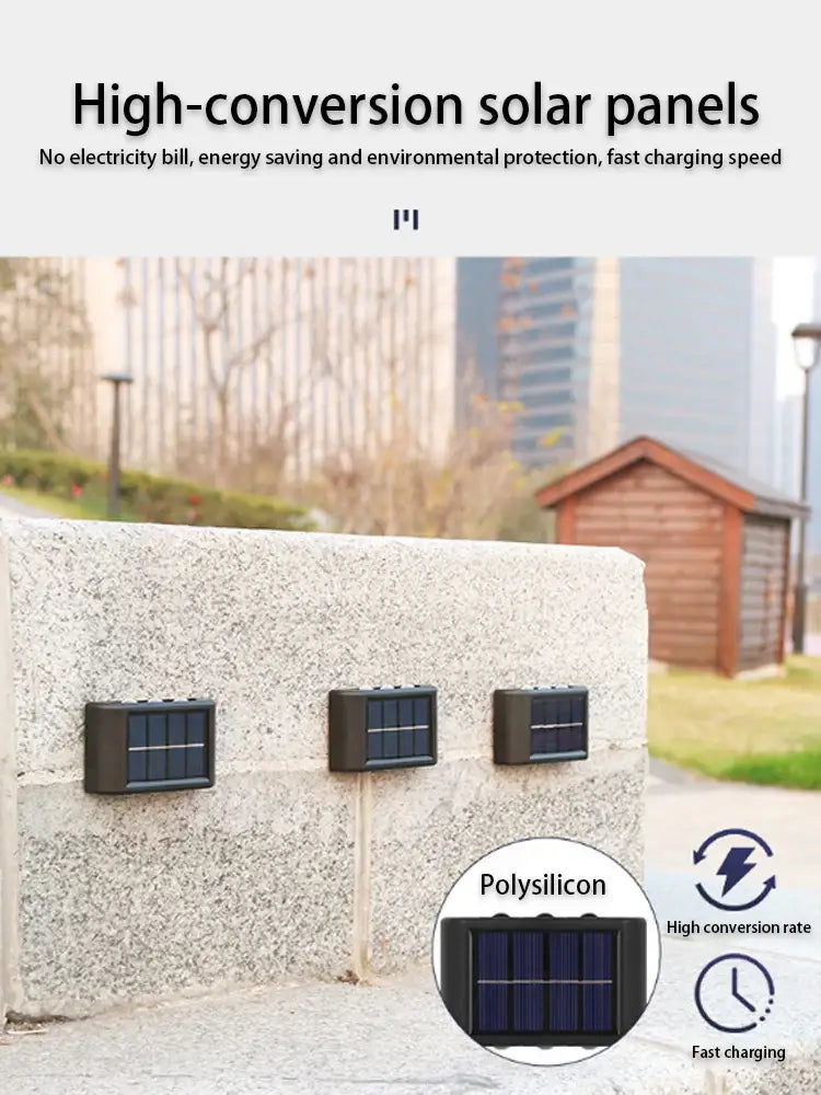 Black Solar Wall Light