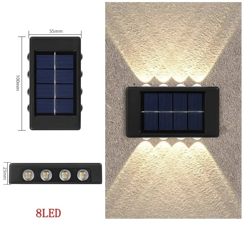 Black Solar Wall Light