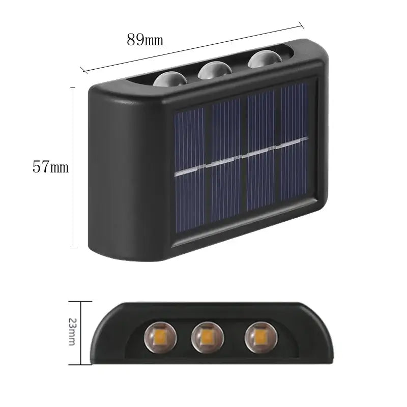 Black Solar Wall Light