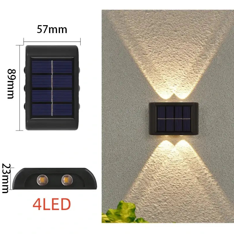 Black Solar Wall Light